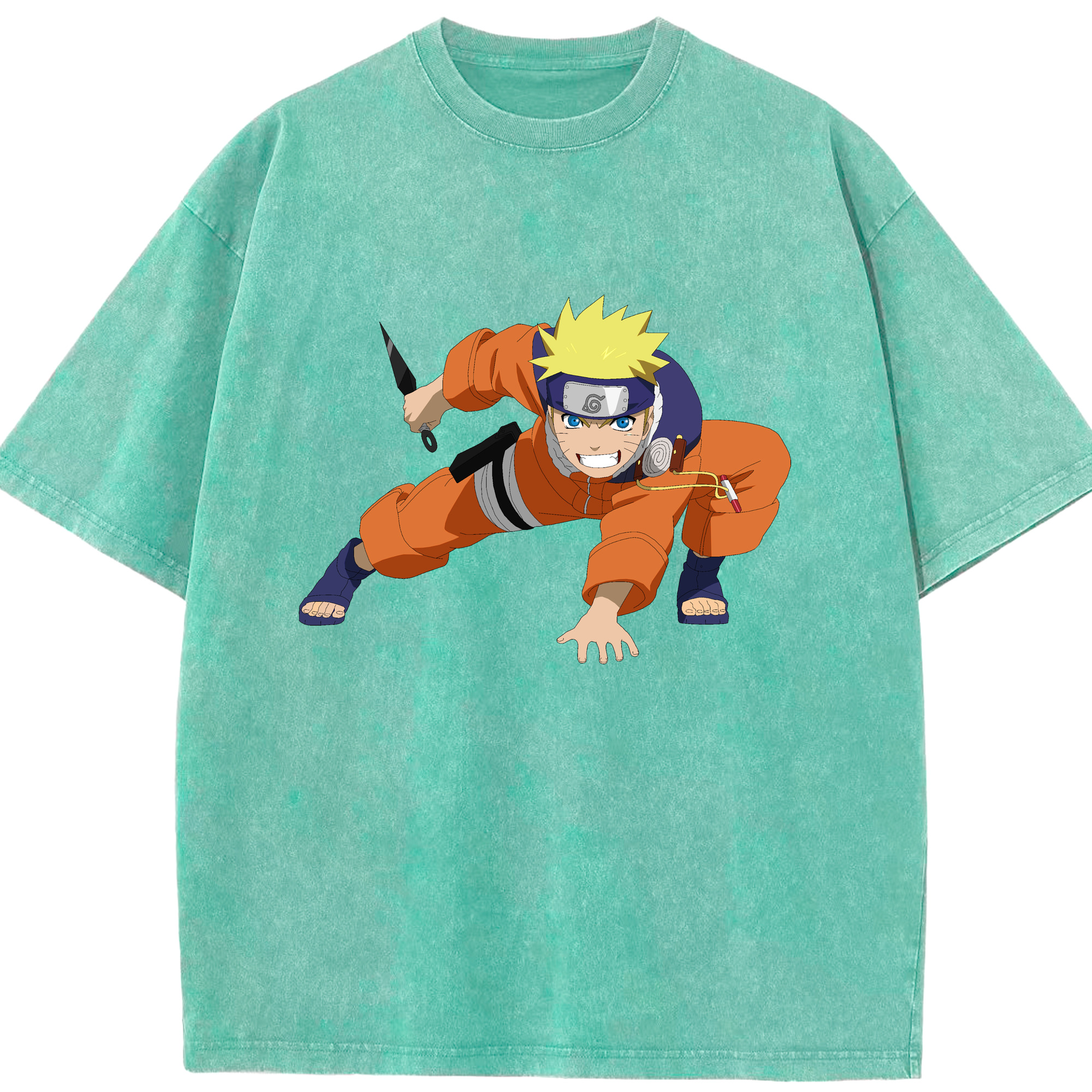 （画像用） NARUTO -ナルト- うずまき ナルト Uzumaki Naruto 綿100% ヴィンテージ風 半袖Tシャツ（フロントプリント）